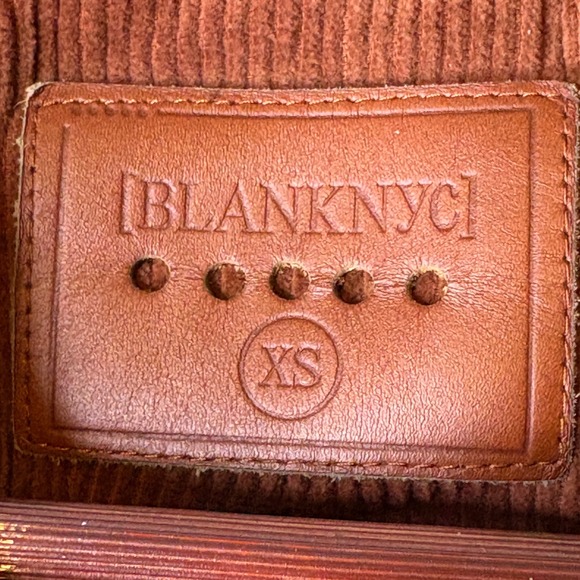 BLANKNYC Womens Corduroy Moto Jacket XS Rust Belted Zip Front Cropped 53E-9269NO - Picture 7 of 9